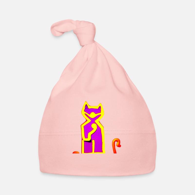 Chat néon violet Bonnet bio Bébé