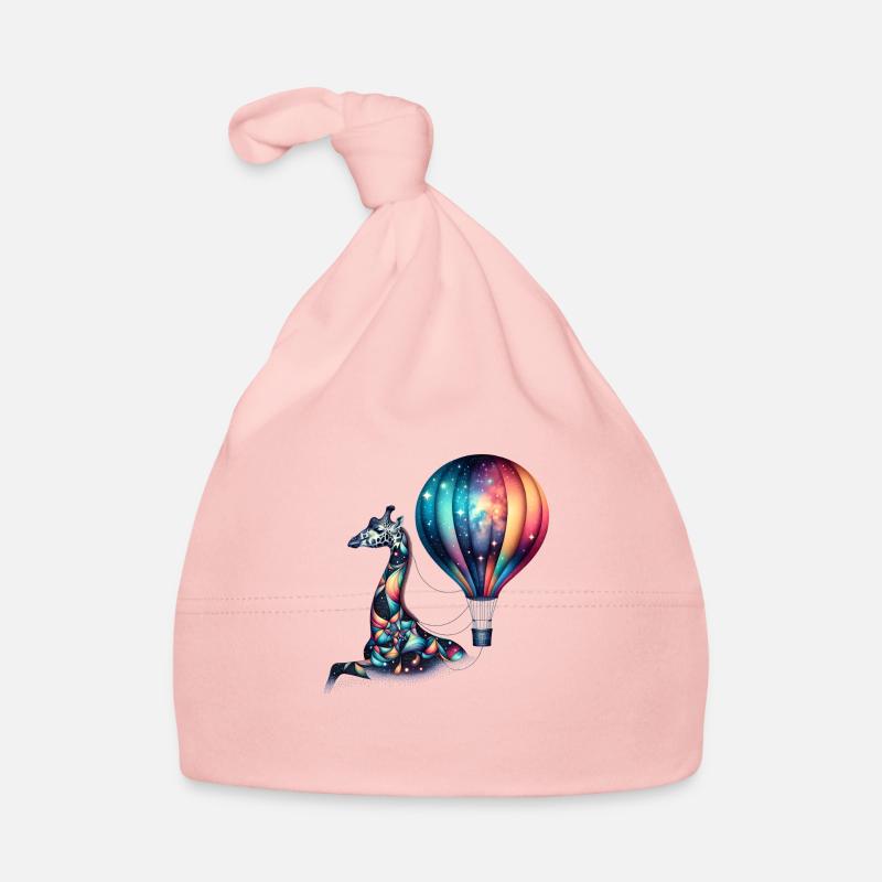 Fantasy Giraffe mit Heißluftballon Baby Bio-Mütze
