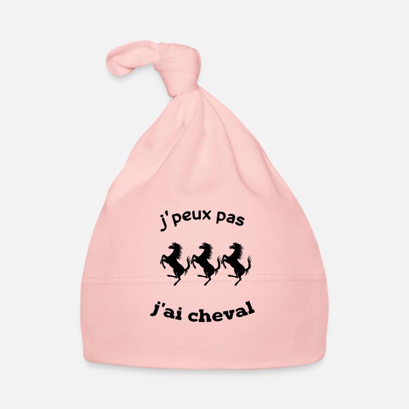 je peux pas j ai cheval - Bonnet bio Bébé - rose