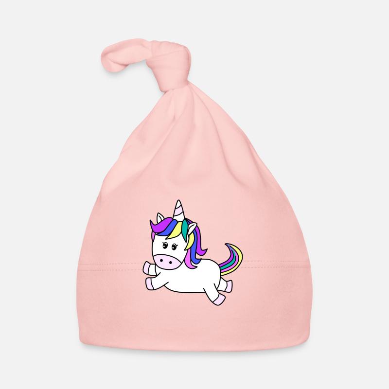 Süßes Einhorn, das springt// Baby Bio-Mütze