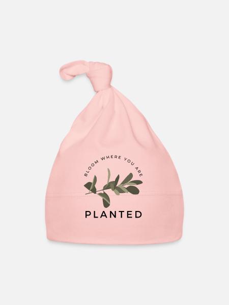 blühe, wo du gepflanzt bist - Baby Bio-Mütze - Rosa - Vorne