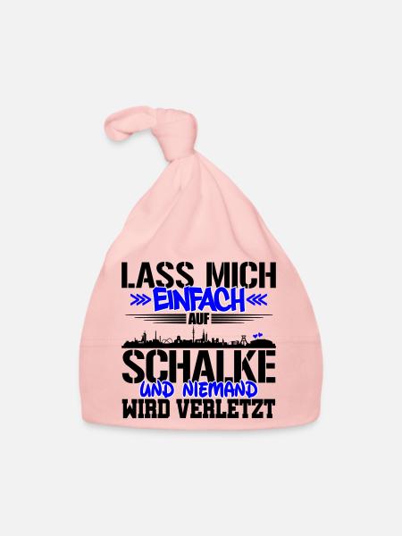 Lasst mich auf Schalke | Farbe änderbar - Baby Bio-Mütze - Rosa - Vorne