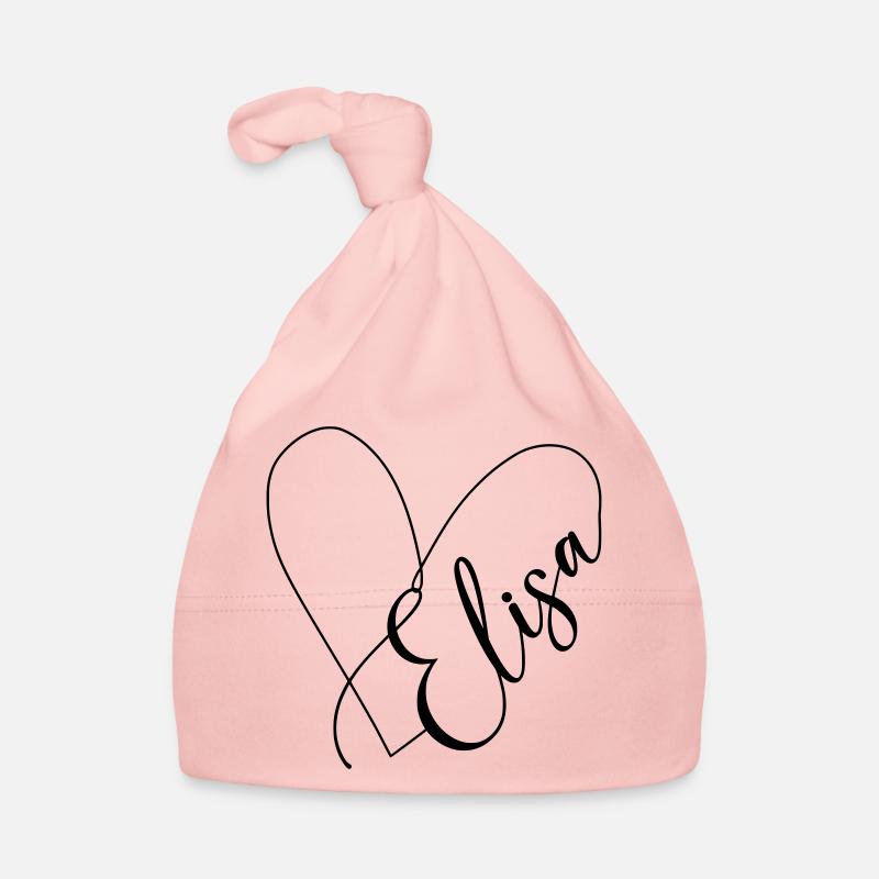 Elisa Name Heart Line Organic Baby Cap