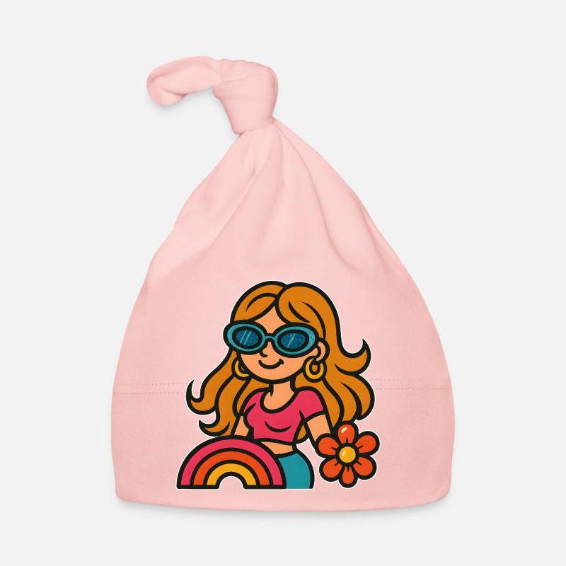 Fille d’été rétro - Look Flower Power Bonnet bio Bébé