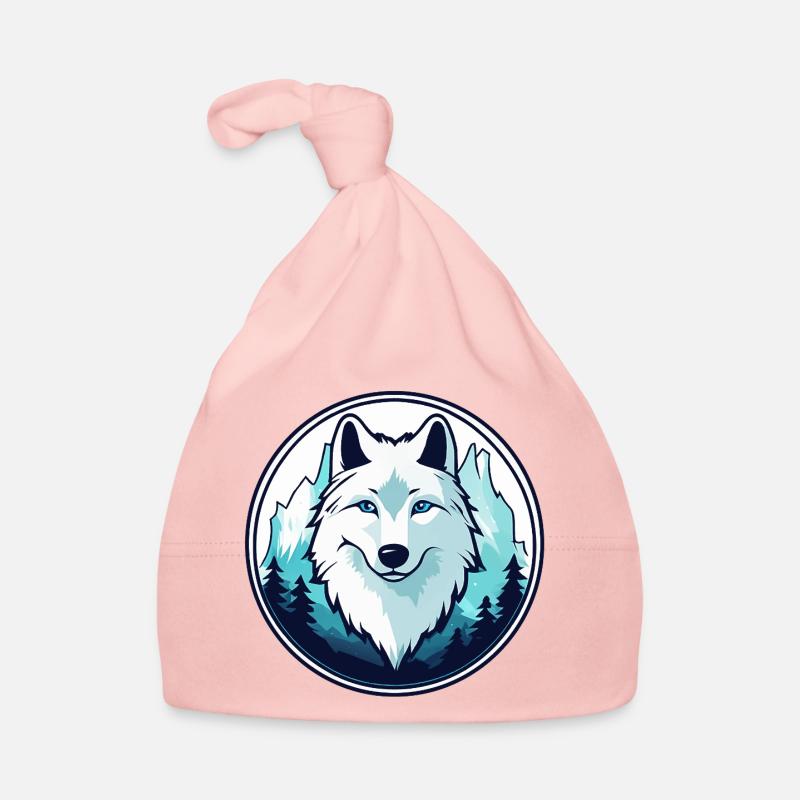 Polarwolf (Kopf) Baby Bio-Mütze