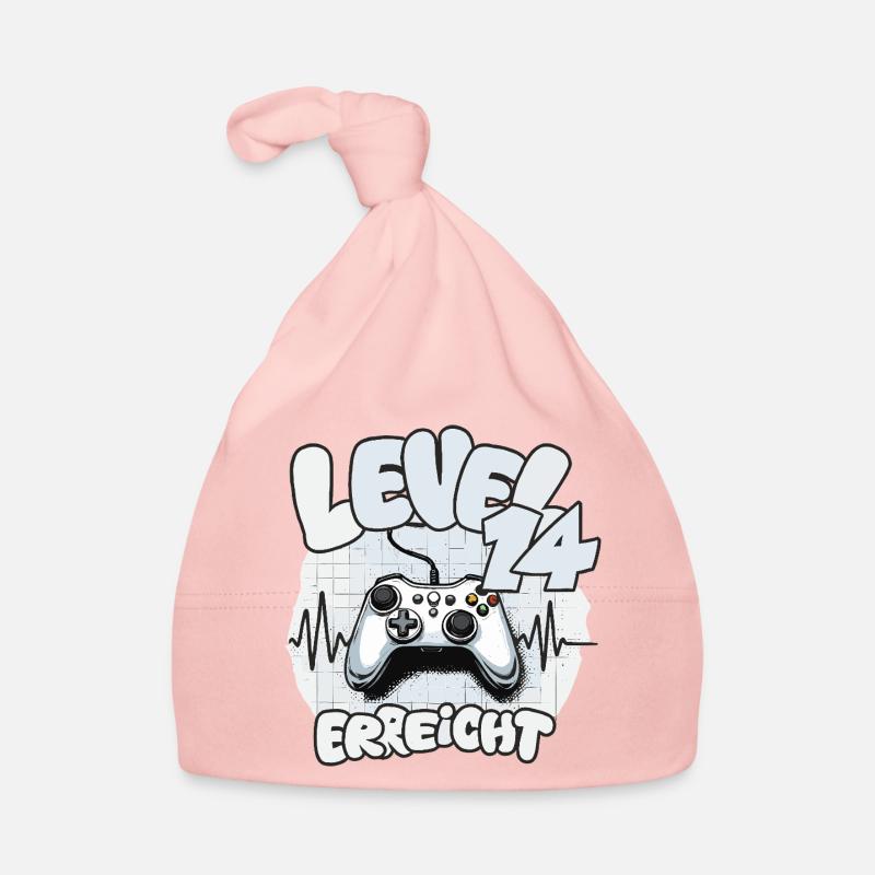 Level 14 Reached Controller Joypad Heartbeat Organic Baby Cap