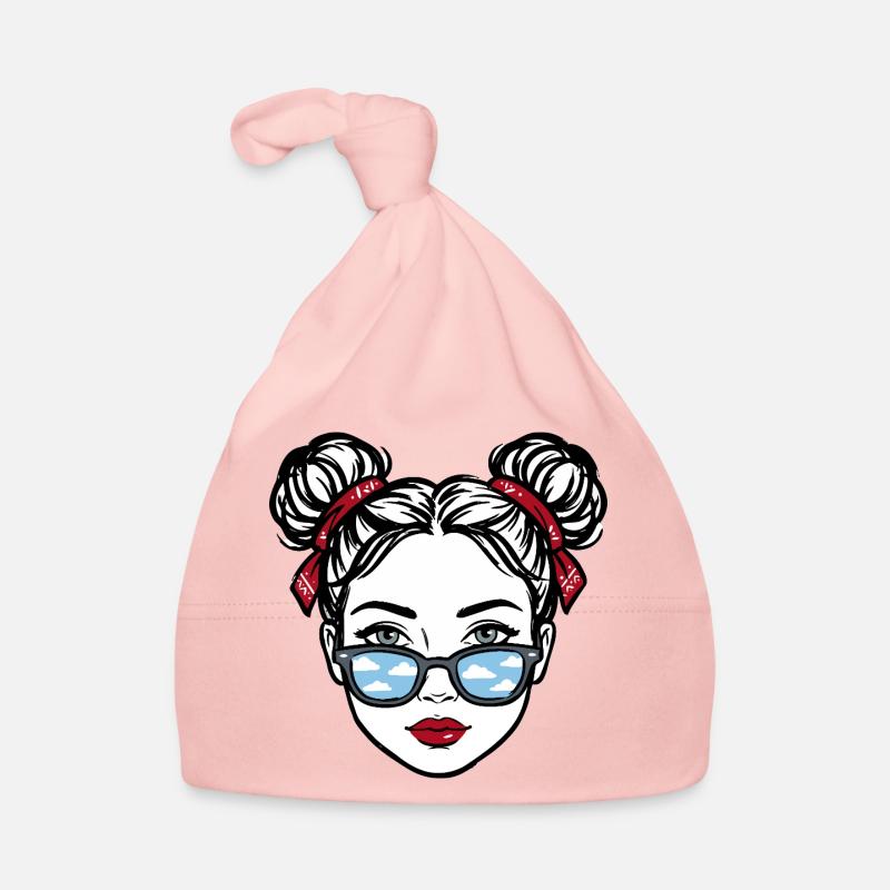 Fille à lunettes Cloud Reflex Pop Art - Bonnet bio Bébé - rose