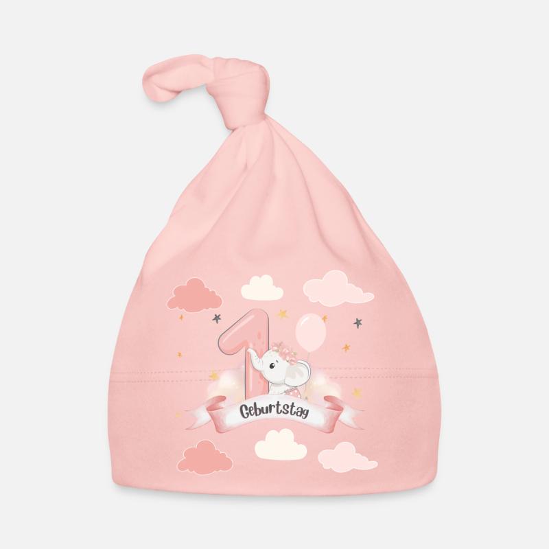 Bébé éléphant dans la chance : le 1er anniversaire sur les nuages ! Bonnet bio Bébé