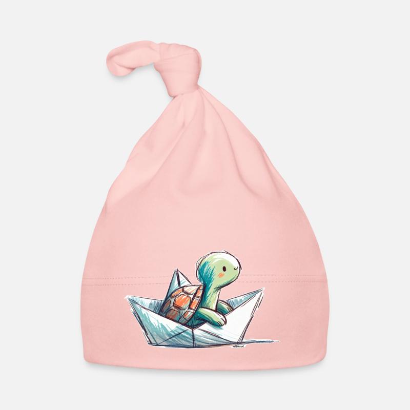 Schildkröte in Papierboot Baby Bio-Mütze