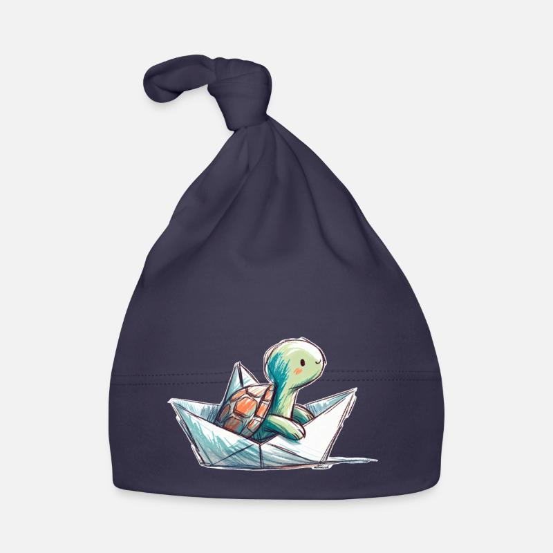 Schildkröte in Papierboot Baby Bio-Mütze