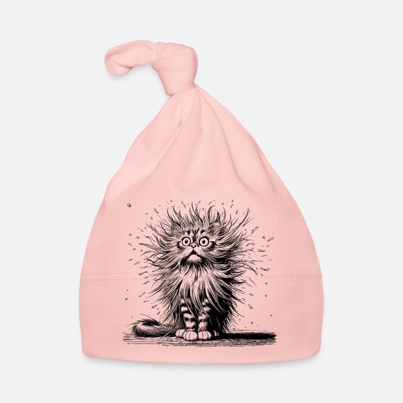 Katze erstaunt, Comic Baby Bio-Mütze