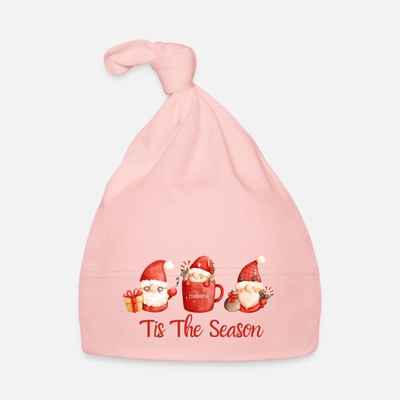 C’est la saison. Joyeux Noël. Cadeau de Noël - Bonnet bio Bébé - rose