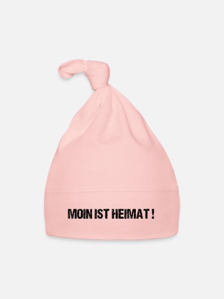 Moin Sprüche Hamburg Norden Heimat Geschenk - Baby Bio-Mütze - Rosa - Vorne