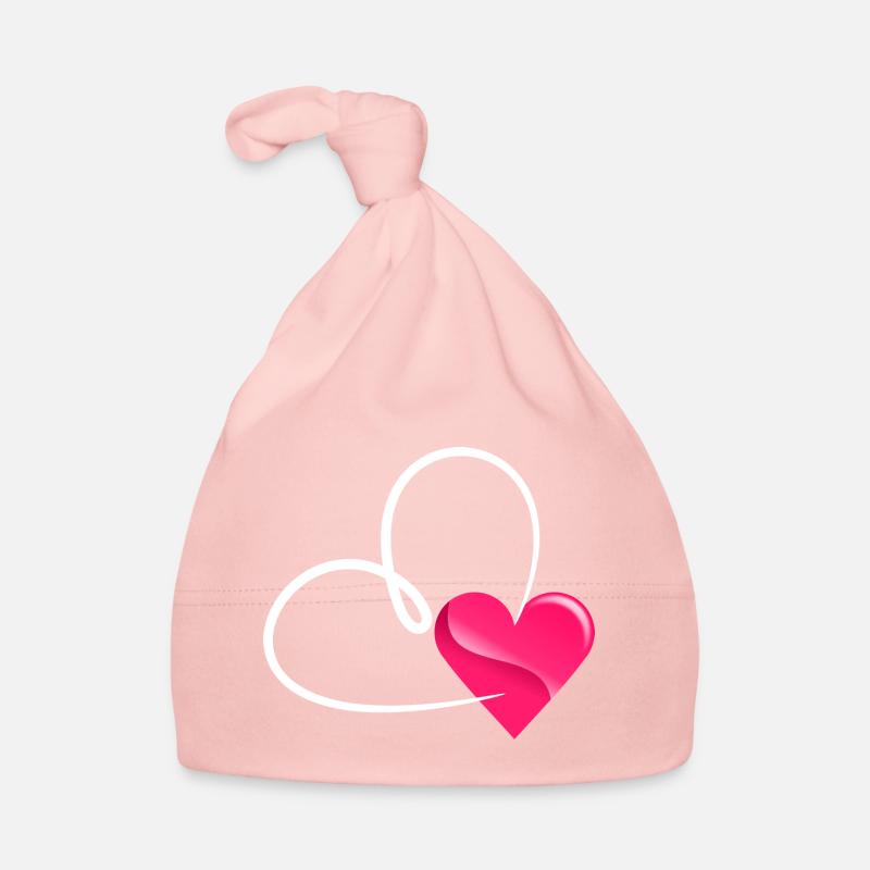 Cœur - Bonnet bio Bébé - rose