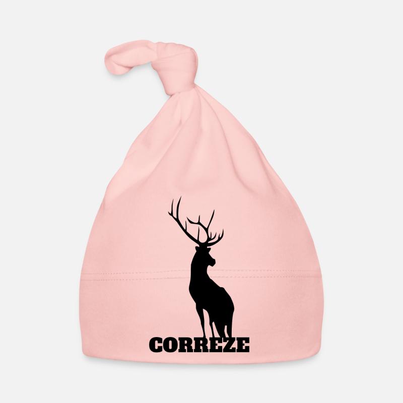 Cerf Corrèze. - Bonnet bio Bébé - rose