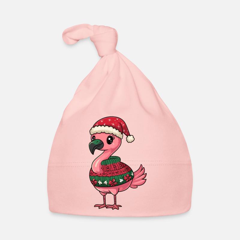 Flamingo Weihnachten Comic Baby Bio-Mütze
