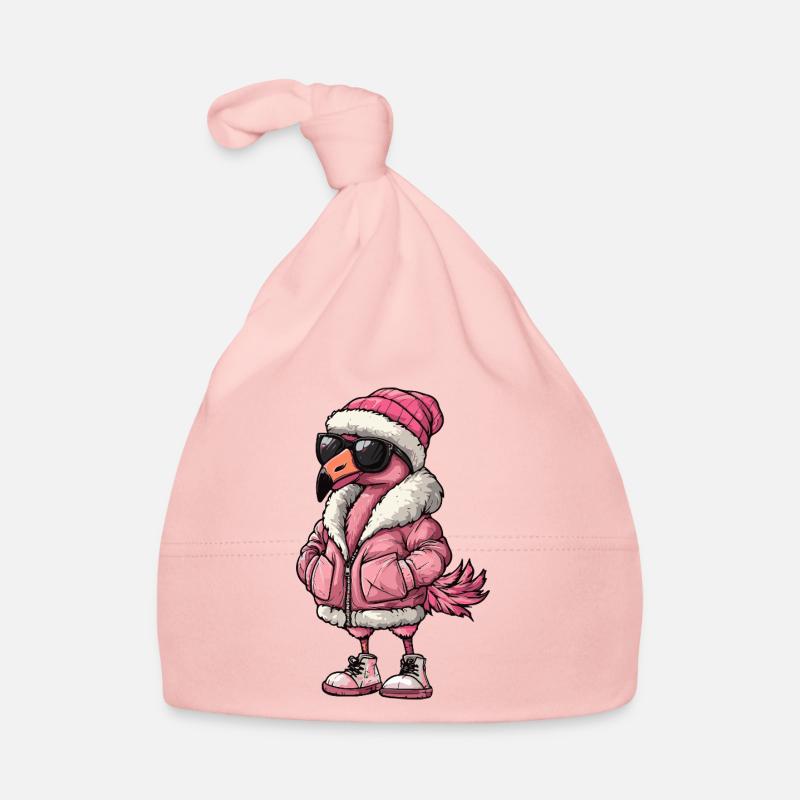 Flamingo Cool Comic Baby Bio-Mütze