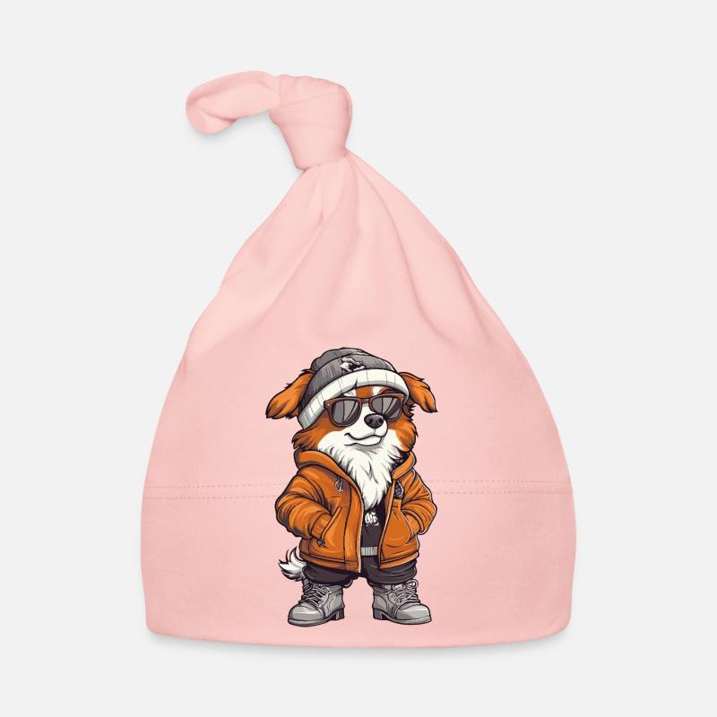 Border Collie Hund Cool Comic Baby Bio-Mütze