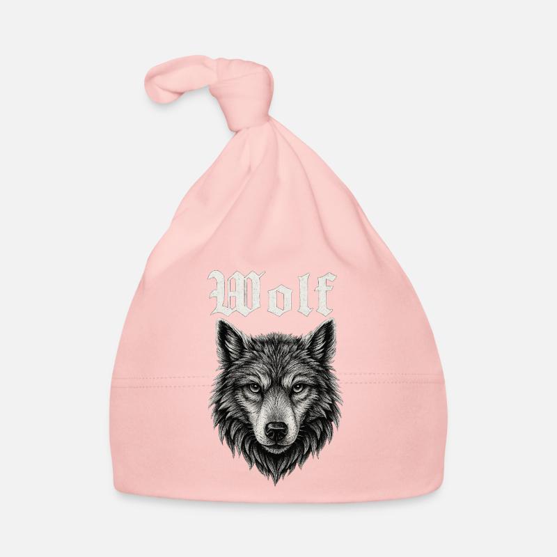 Gothic Wolf Kopf Illustration Geschenkidee Baby Bio-Mütze