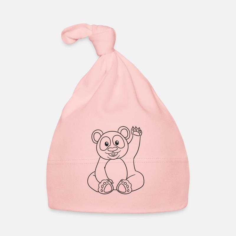 Panda, Ours Panda, Cadeau, Idée cadeau - Bonnet bio Bébé - rose