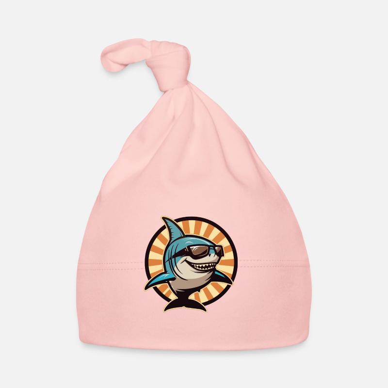 Requin Bande Dessinée Cool Été Bonnet bio Bébé