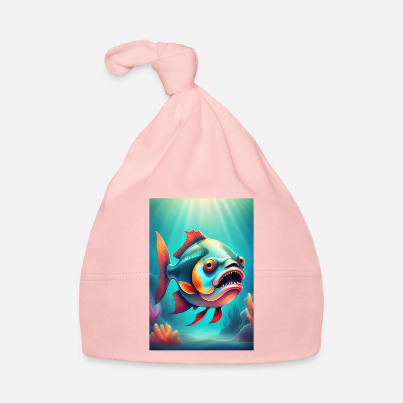 Strange looking creepy fish Organic Baby Cap
