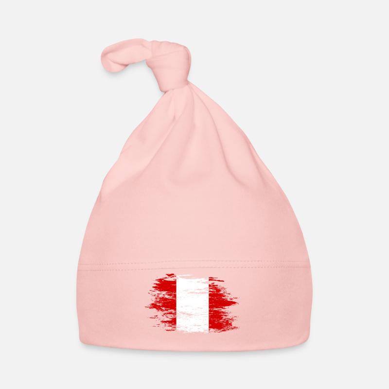 Peru flag used Organic Baby Cap