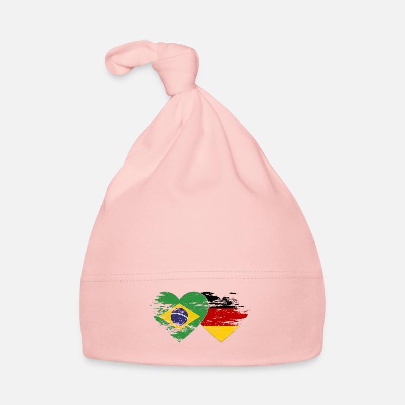 Brésil Allemagne drapeau utilisé coeur Bonnet bio Bébé