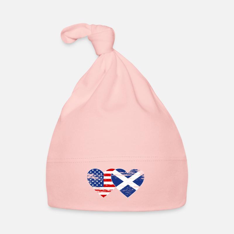 Cœur de drapeau des États-Unis d’Écosse utilisé Bonnet bio Bébé