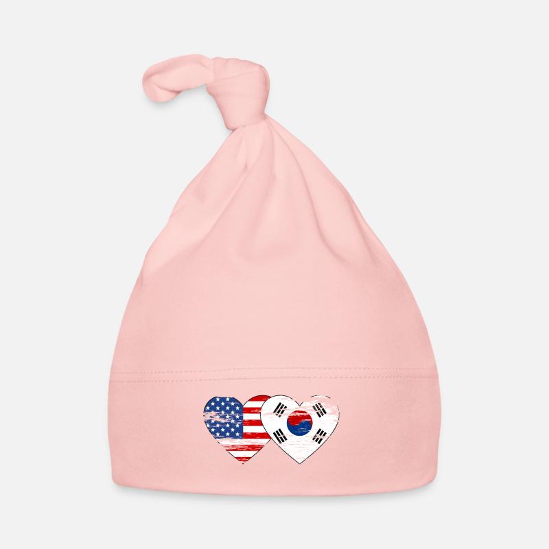 Cœur de drapeau de la Corée du Sud utilisé Bonnet bio Bébé