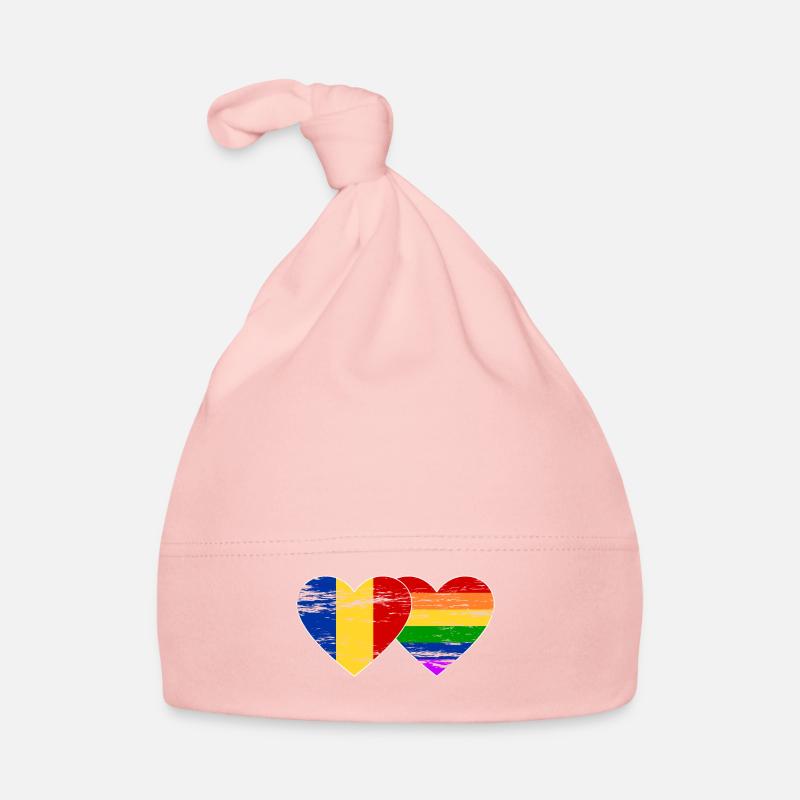 Drapeau arc-en-ciel de Roumanie utilisé Bonnet bio Bébé