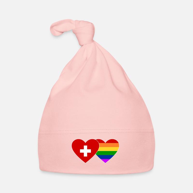 Schweiz Regenbogen Flagge Baby Bio-Mütze