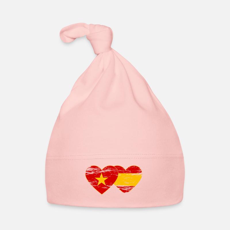Vietnam Espagne Drapeau Coeur Utilisé Bonnet bio Bébé