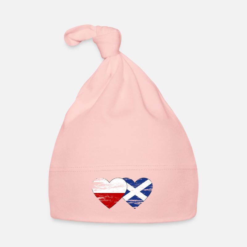 Pologne Ecosse drapeau coeur utilisé Bonnet bio Bébé