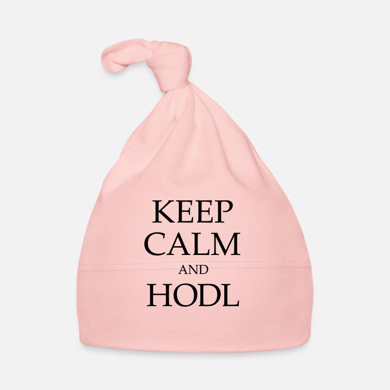 Gardez le calme et Hodl! - Bonnet bio Bébé - rose