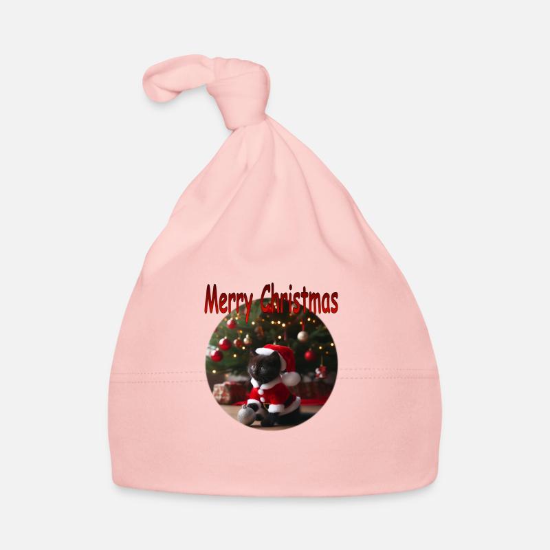 Merry Christmas Cat 01 Baby Bio-Mütze