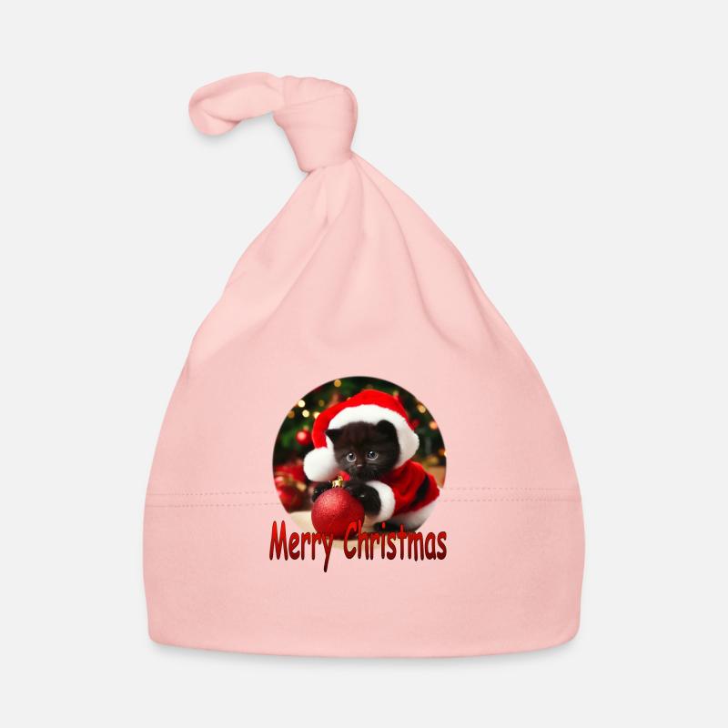 Joyeux Noël Chat 02 Bonnet bio Bébé