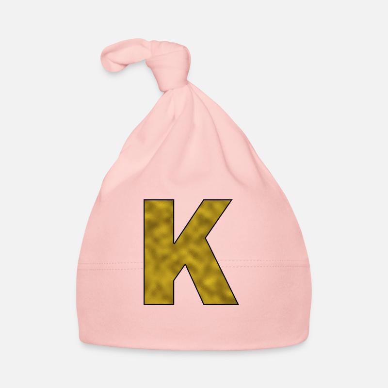 Buchstabe K Gold Baby Bio-Mütze