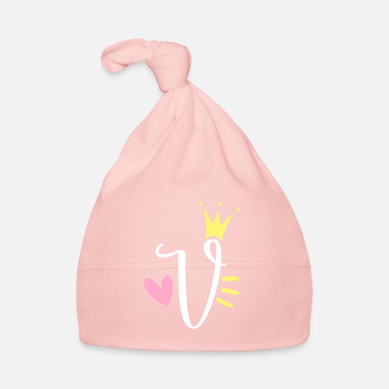 Lettre V Lettre initiale Couronne Bonnet bio Bébé