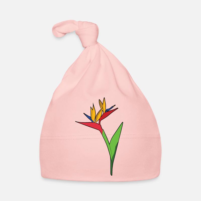 Fleur d’oiseau de paradis - Bonnet bio Bébé - rose