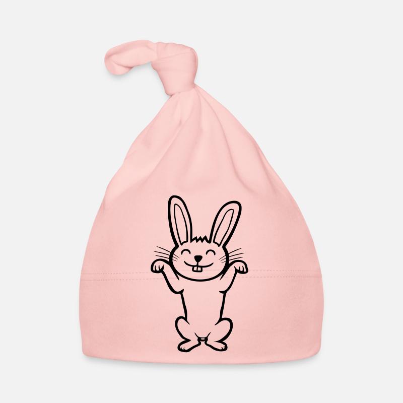 Lapin heureux debout Bonnet bio Bébé