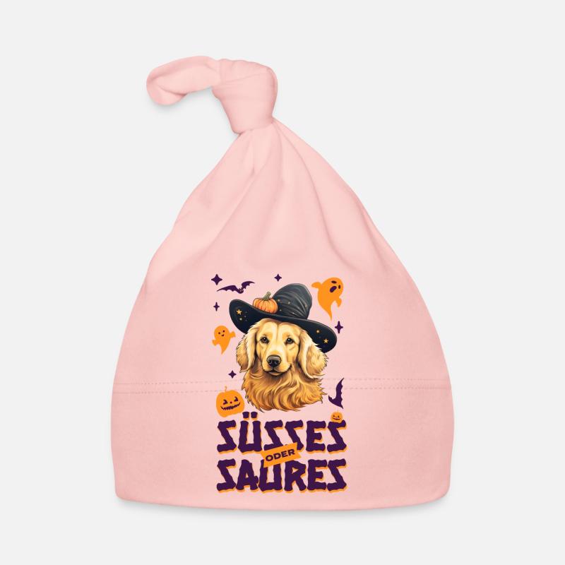 Halloween Golden Retriever Süsses oder Saures Baby Bio-Mütze