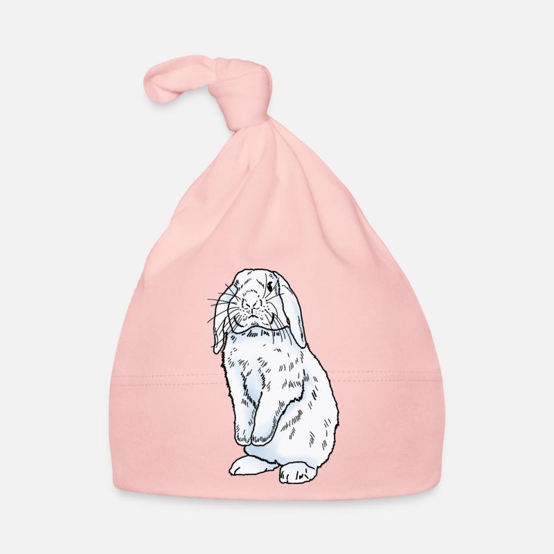 Rabbit white Organic Baby Cap