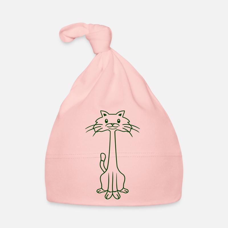Drôle de chat à long cou regardant joyeux souriant Bonnet bio Bébé