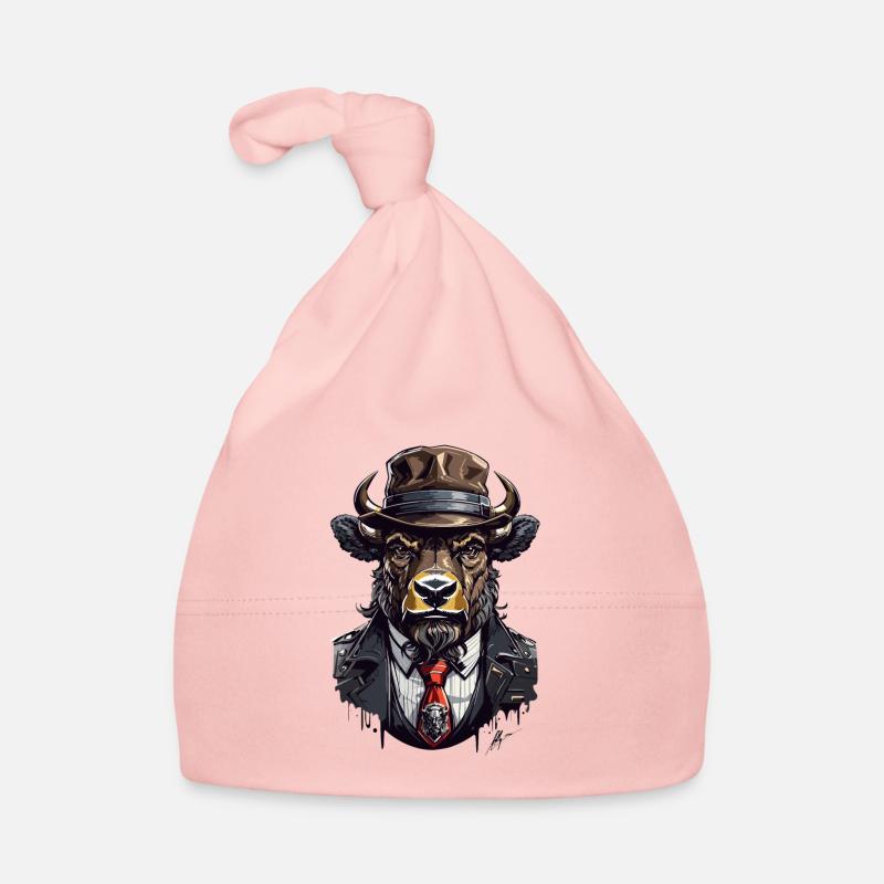 Bison Gangster Old School - Bonnet bio Bébé - rose