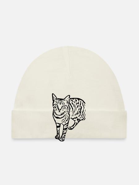 Black Cat Cat Sweet Kitten Christmas Gift - Organic Baby Cap - pink - Front