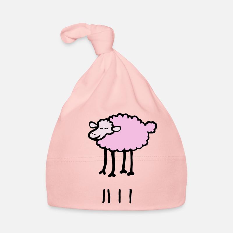 Rosa Schaf Baby Bio-Mütze