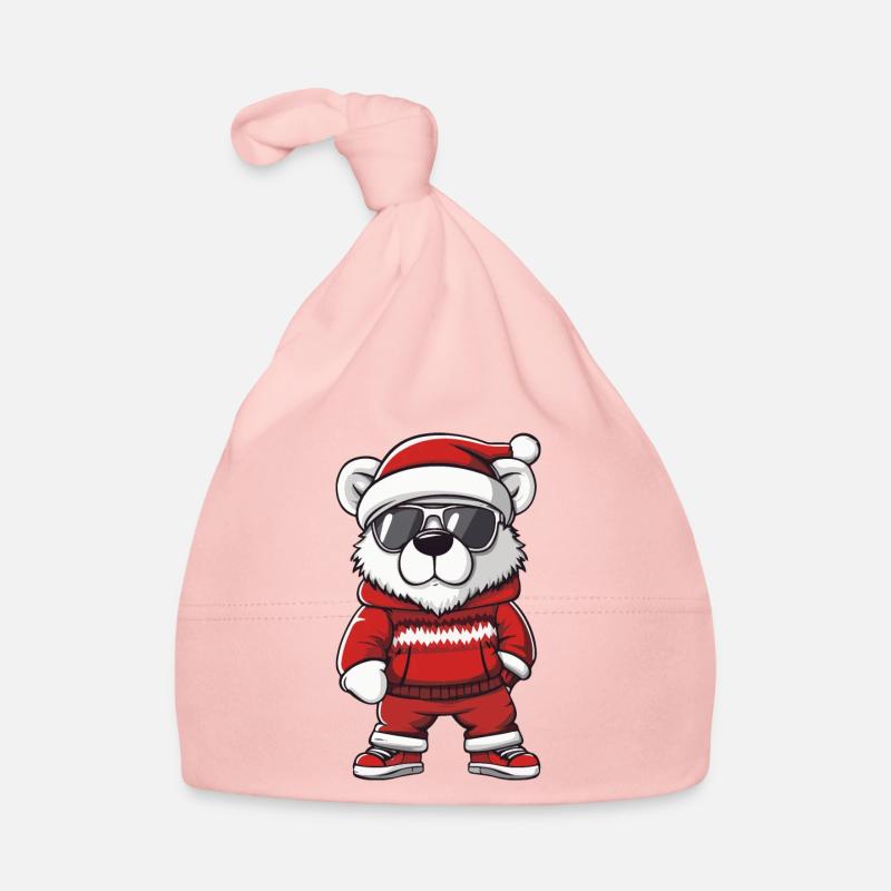 Polar Bear Christmas Comic Cool Polar Bear Organic Baby Cap