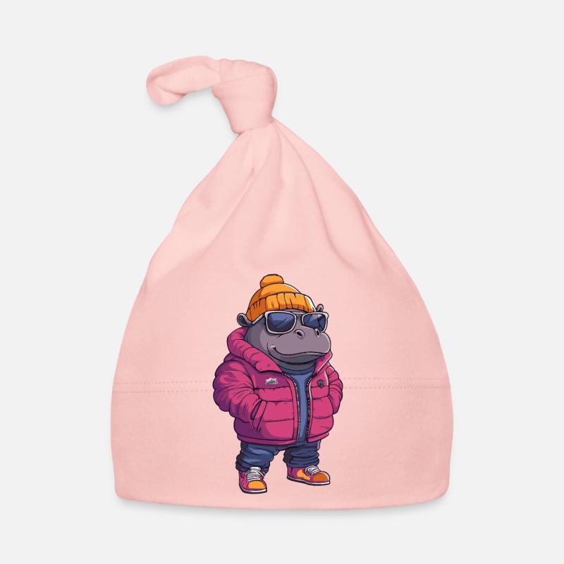 hippopotame bande dessinée cool Bonnet bio Bébé