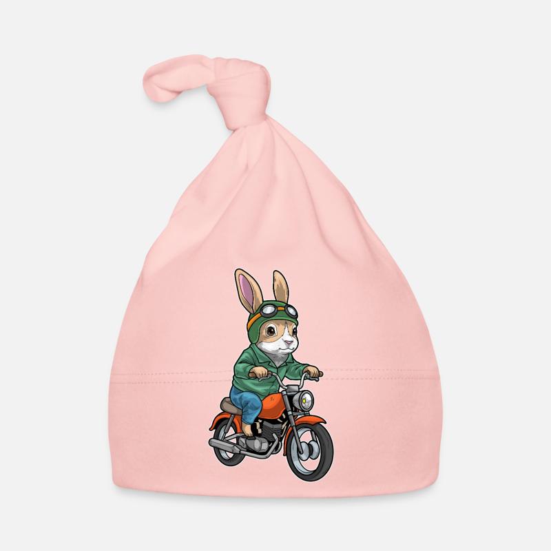 Rabbit Motorcycle Organic Baby Cap
